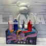 Флюидный медвежонок Punk Fluid Bear Bearbrick с красками, набор для творчества сделай сам DIY 23 см
